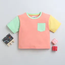 Bumzee Kids Peach Solid T-Shirt-image-62