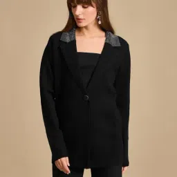 Kazo Black Embellished Blazer-image-83