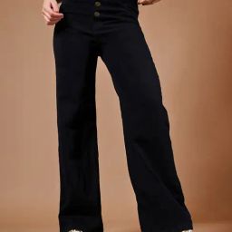 DOLCE CRUDO Black High Rise Stretchable Jeans-image-13