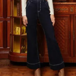 Kotty Blue Cotton Lycra Solid Jeans-image-93