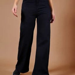 DOLCE CRUDO Black High Rise Stretchable Jeans-image-82