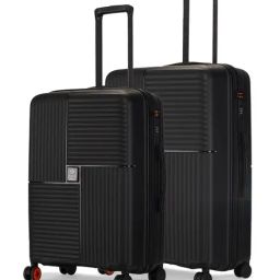 Nasher Miles Singapore Hard Set of 2 65cm & 75cm 8 Wheels Medium & Large Trolley for Travel Black-picture-45