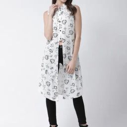 KASSUALLY White & Black Printed Shirt-image-95