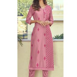 DIVASTRI Women Embroidered Regular Beads and Stones Kurta with Trousers-picture-13