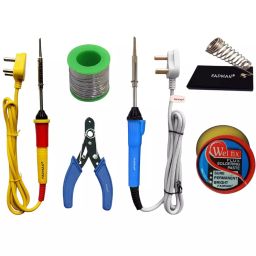 Fadman Soldering Iron Kit Combo Pack (Type-4) 1 Pc Cutter, 1 Pc Solder Wire, 1 Pc Stand, 1 Pc Soldering Flux, 25 W Simple (Flat Tip)-12