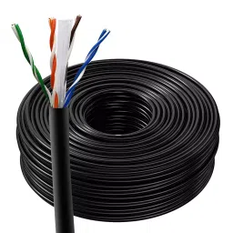 GITRU 100 m CAT6 Direct Burial 23 AWG Solid Bare CCA Ethernet Cable GT100MCAT6BLK (Black)-11