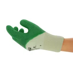 Ansell Edge 16-500 Green Cotton Mechanical Protection Natural Rubber Coating Work Gloves Size 10 Latex, 16500100-picture-3