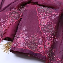 Meena Bazaar Art Silk Unstitched Dress Material-image-49