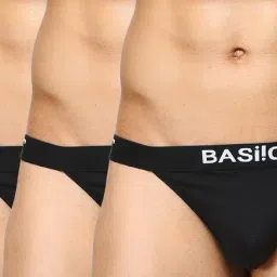 BASIICS by La Intimo Black Comfort Fit Solid Briefs (Pack of 3)-picture-39