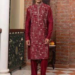 PATR Men Embroidered Kurta-image-24