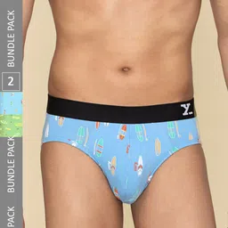 XYXX Pack Of 2 Printed Combed Cotton Basic Briefs XYBRF2PCKN683-picture-21