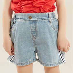 Kookie Kids Denim Mid Thigh Washed Short - Blue-image-62