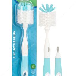 Baybee 2 in 1 Bottle & Nipple Cleaning Brush with Easy Grip 360° Rotating Long Handle Milk Bottle Cleaner Brush - Blue-4