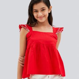Olele Sleeveless Solid Top - Red-image-4