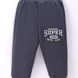 Tango Looper Knit Full Length Lounge Pant with Text Embroidered -Black-image-94
