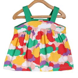MINI KLUB Cotton Sleeveless Clouds Printed Top - Green-picture-27