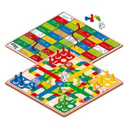 Magicwand Premium Wooden 12 Inches Interactive Snakes, Ladders & Interactive Ludo for Kids & Adults with 4 Extra Pawns Multicolored Pack of 1 Set-4