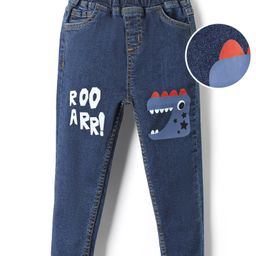 Mark & Mia Full Length Denim Jeans with Dino Graphics - Navy Blue-image-68