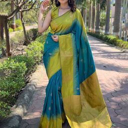VILLE FASHION Woven Design Zari Art Silk Kanjeevaram Saree-37