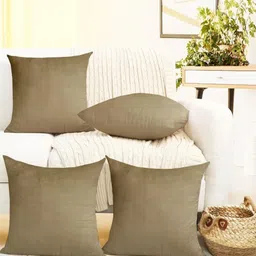 IVAZA Silver-Toned Set of 4 Velvet Square Cushion Covers-19