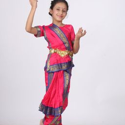 itsmycostume Girls Bharatnatyam Saree With Blouse-image-43