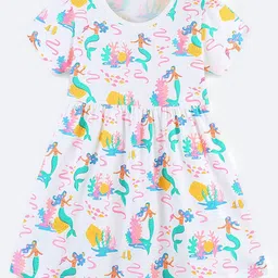 Oh Rare Girls Printed Round Neck Fit & Flare Dress-image-32