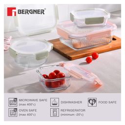 Bergner Smart Lock Borosilicate Rectangular Food Container 1.5 L image 4
