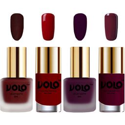 VOLO Set Of 4 Velvet Matte & Extra Shine Nail Polish - 8 ml Each & 9ml Each-23-46-31-34 image 1