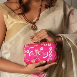 Anouk Floral Embroidered Embellished Box Clutch-image-54