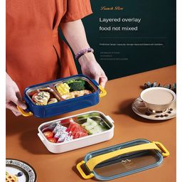 COMERCIO Leak-Proof Thermal Insulation Double Layer Lunch Box (Color May Vary) image 5