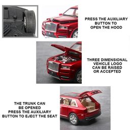 ADKD 1:24 Scale Die Cast Rolls Royce Cullinan Car Model Metal Car with Openable Doors & Pull Back with Sound and Light - (Colour May Vary/ Random Color) image 5
