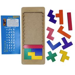 GYANOTOY Wooden Ball Maze & Tetris Puzzle Game Set image 5