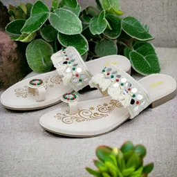 ASIDEA Women Embellished Party One Toe Flats-image-104