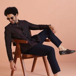 KISAH Men Woven Design Jodhpuri Sherwani-image-67