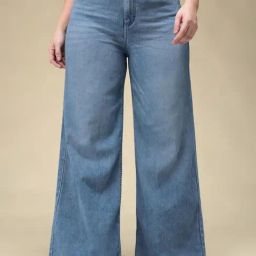 Miss Chase A+ Blue Denim Solid High Rise Jeans-picture-12
