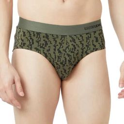 UnderJeans by Spykar Olive Black Blended Printed Mid Rise Briefs-picture-13
