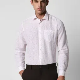 Van Heusen White Regular Fit Printed Shirts-image-90
