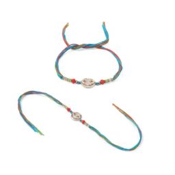 NVR Multicolor Artificial Stones Thread Rakhi - Set of 2 image 2
