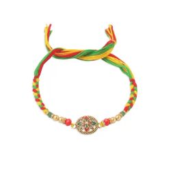 NVR Multicolor Floral Design Artificial Stones Thread Rakhi - Set of 2 image 3