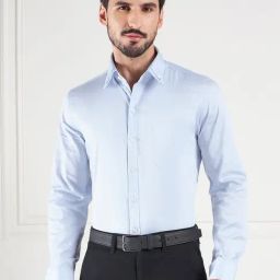 Louis Stitch Blue Cotton Regular Fit Printed Shirt-image-56