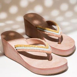 The White Pole Women's Nude Thong Wedges-81