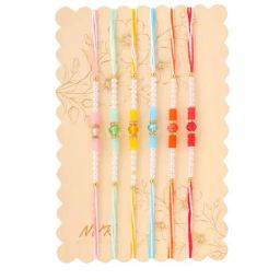 NVR Multicolor Artificial Stones & Pearls Rakhi with Roli Chawal Chandan & Mishri - Set of 6 image 2