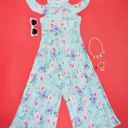 Pantaloons Junior Kids Mint Floral Jumpsuit & Dungaree-picture-30