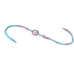 NVR Blue & Red Ganesh Ji Thread Rakhi image 3