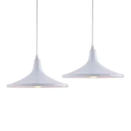 Homesake Danish Shade White Metal Vintage Pendant Light - Set of 2 (Bulb not included)-48