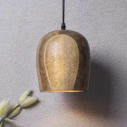 Homesake Natural Brown Metal Pendant Light - Set of 1-image-3