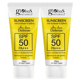 Globus Naturals Ultra Sheen Defense Sunscreen SPF 50 PA+++ - Pack of 2-12