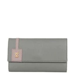 Baggit Grey Solid Tri-Fold Wallet for Women-image-77