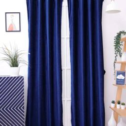 Ariana Blue Polyester 7 ft Door Curtain-image-11