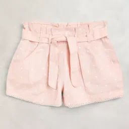 Cherry Crumble By Nitt Hyman Kids Peach Cotton Printed Shorts-image-78
